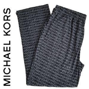 Michael Kors Loungewear Black & Gray Logo Print Sleep Pant L